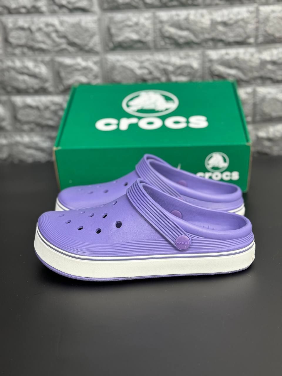 Женские шлепанцы crocs фиолетовые тапочки крокс