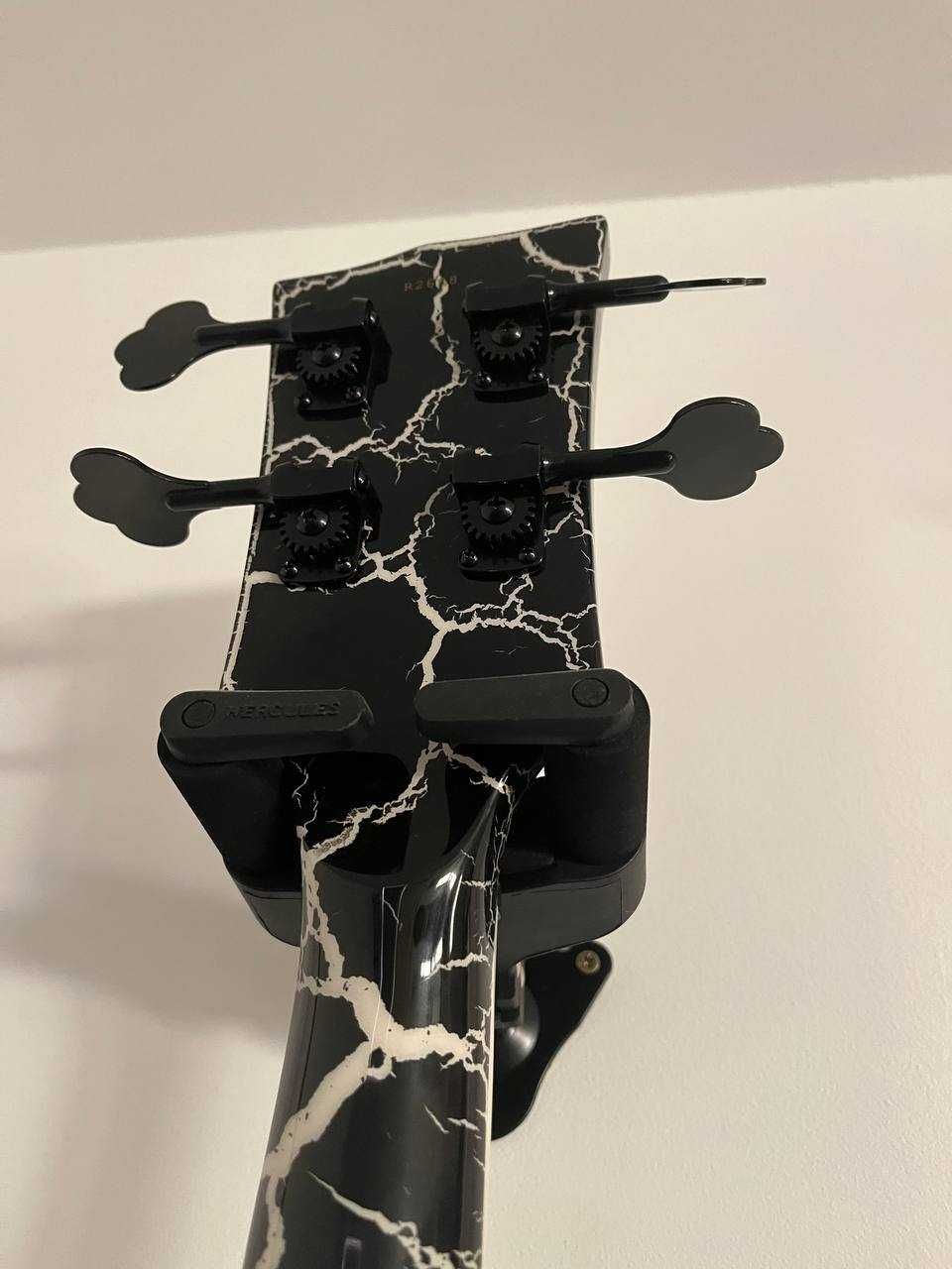 Dunable DE R2 Bass Black/White Crackle 2024 - Long Scale