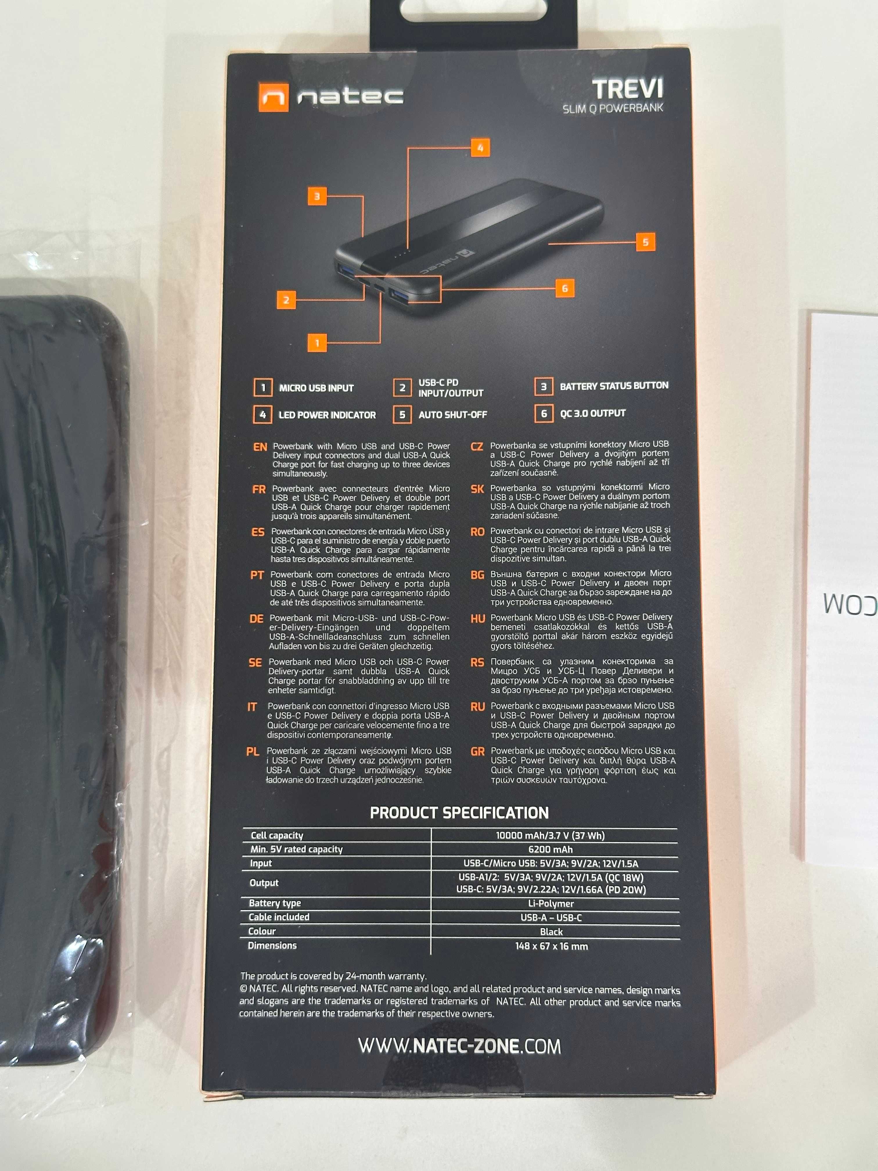 Повербанк Natec Trevi Slim Q 10000mAh
