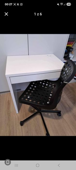 Zestaw biurko i krzesło obrotowe IKEA