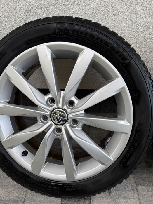 Oryginalne koła 17" 5x112 VW Skoda Audi Seat opony zimowe Michelin