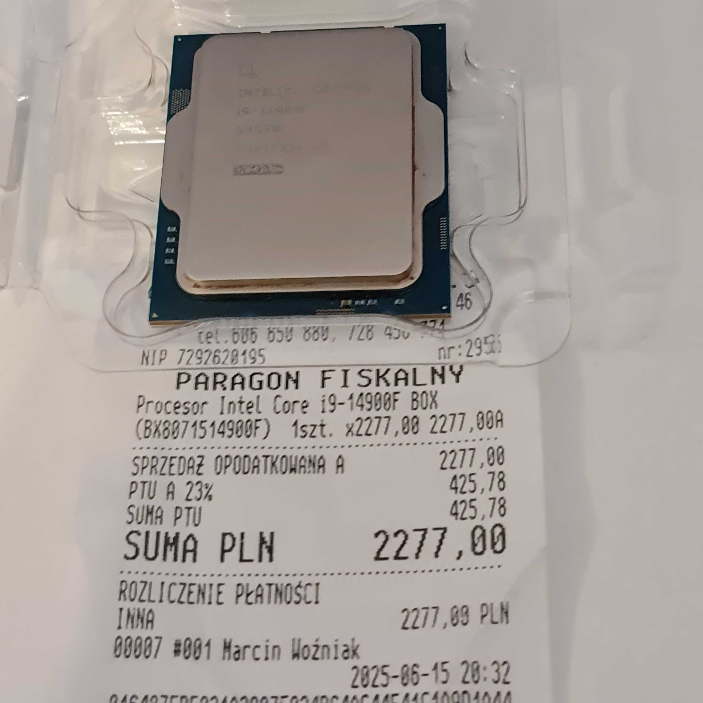 Procesor Intel i9 14900F BOX gwarancja 33 miesiące