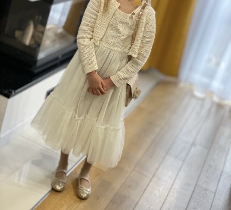Zestaw sukienka tiulowa H&M r.122 elegancka + bolerko / sweterek