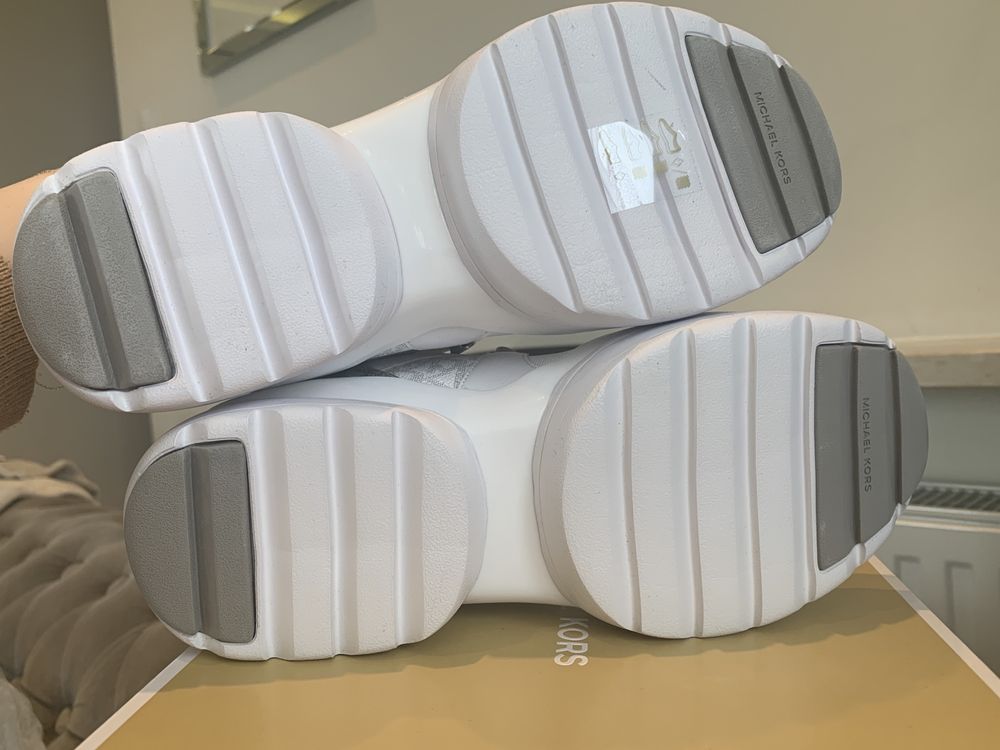 Buty Michael Kors M6(36,5/37) biało srebrne sneakersy. Nowe,oryginał