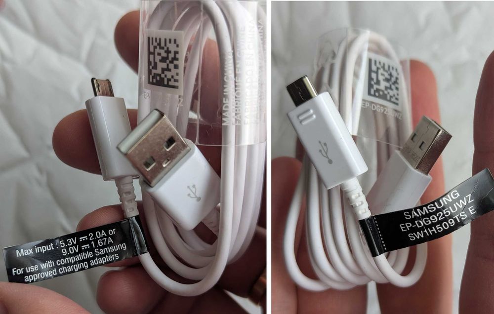 1+1 = 3 комплектні Samsung кабелі Type C Micro USB швидка зарядка 15W