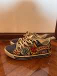Dsquared2 Blue Canvas Embroided Patch Low Top Sneakers 39