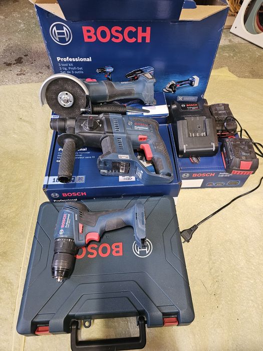 Zestaw Bosch 18v wkretarka,mlotowiertarka,szlifierka 2x4ah gwarancja!