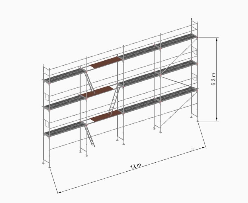 Rusztowanie klinowe fasadowe 73 - 102 m2 baumann altrad