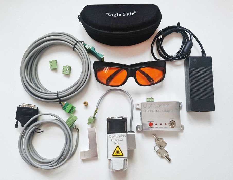 Laser Opt Lasers PLH3D-6W-XF z adapterem + okulary ZESTAW do CNC pilne