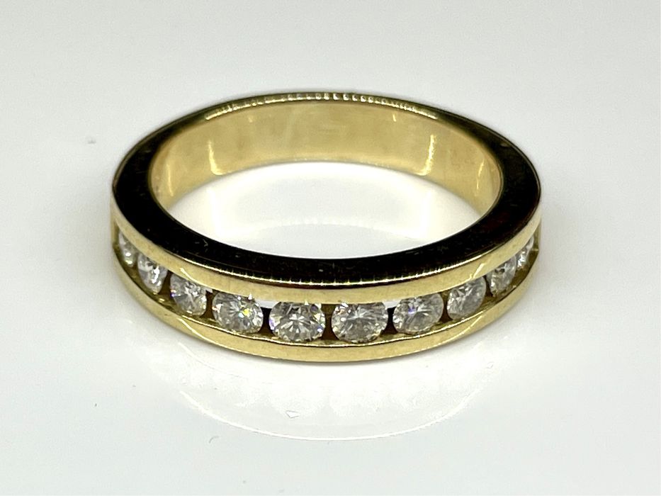 Pierścionek złoty 585 diamentami - memory ring - rozmiar 11