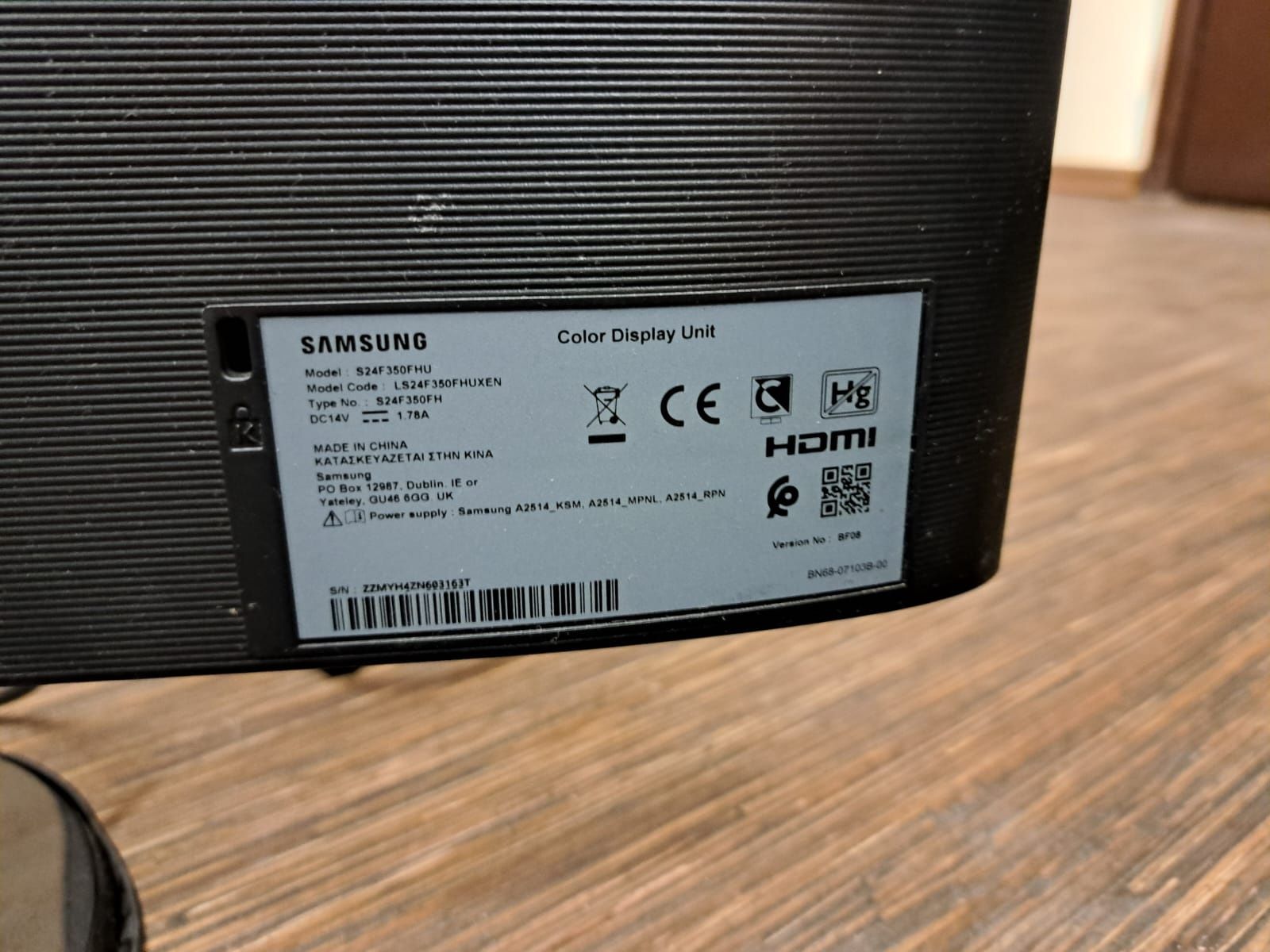 Monitor LED samsung S24F354FHU 23.5" FHD 1920 X 1080 PLS