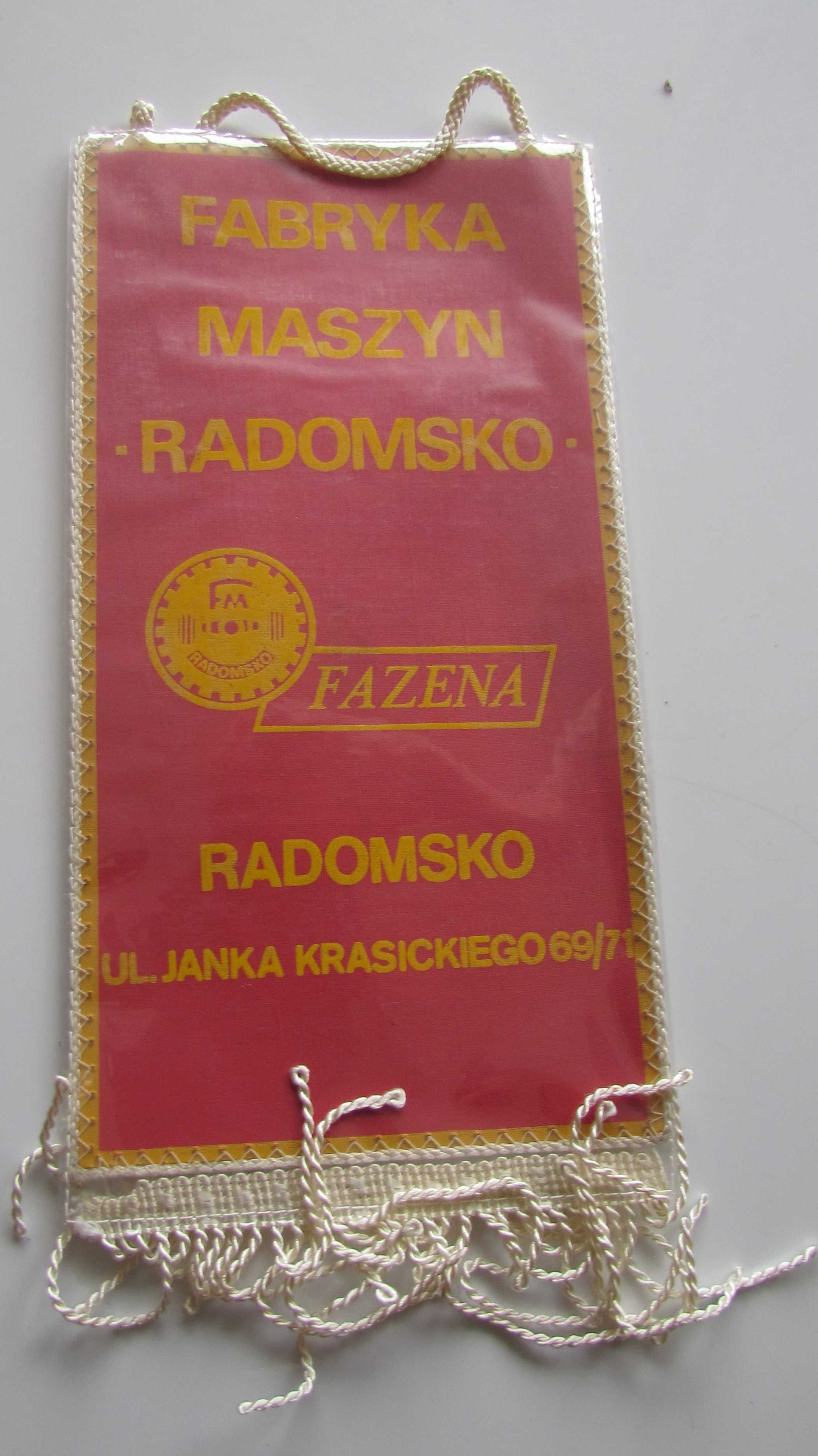 Proporczyk Fazena Fabryka Maszyn Radomsko Herb Poland