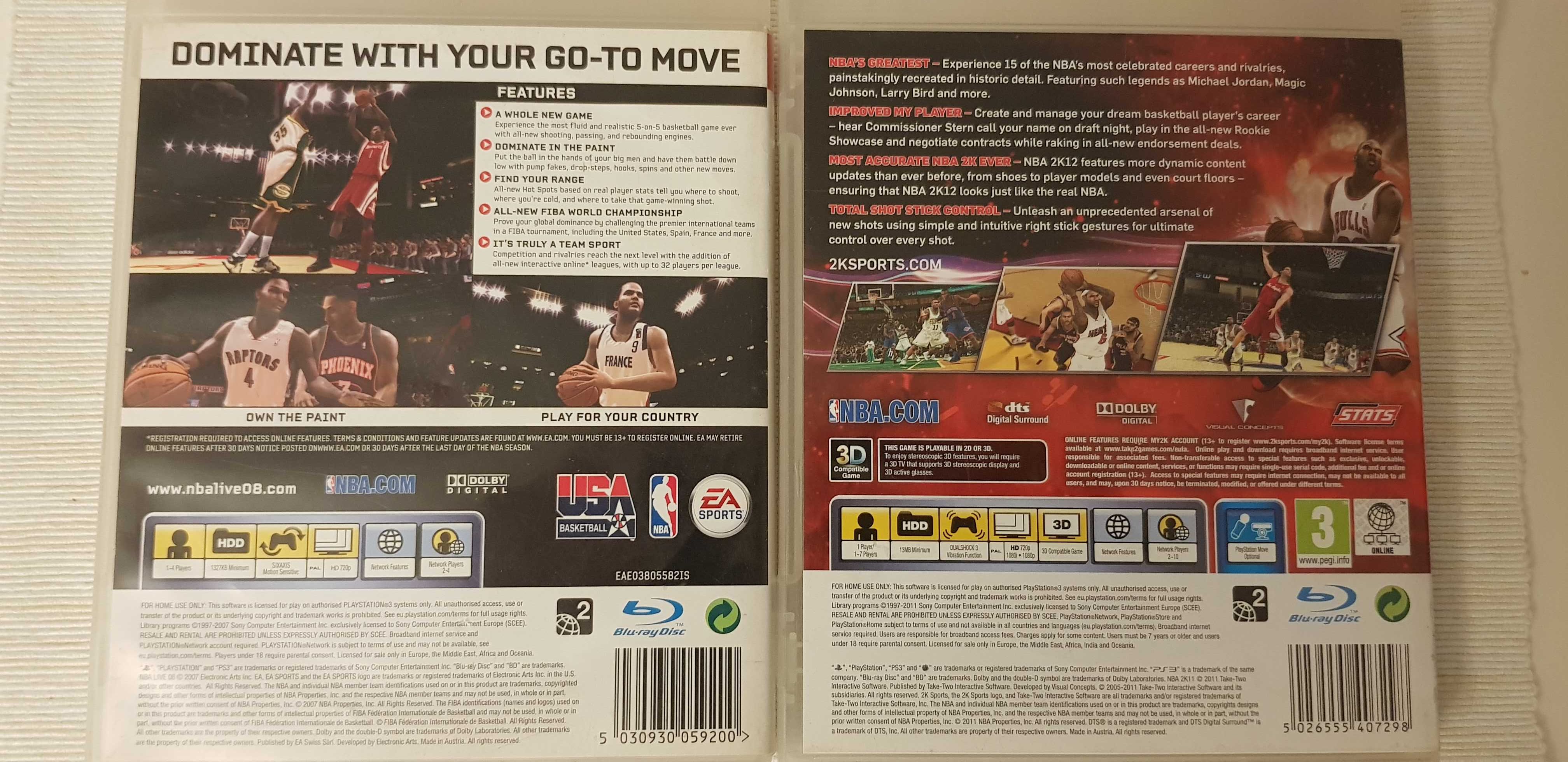 2 gry PS3 NBA Live 08 i NBA 2k12