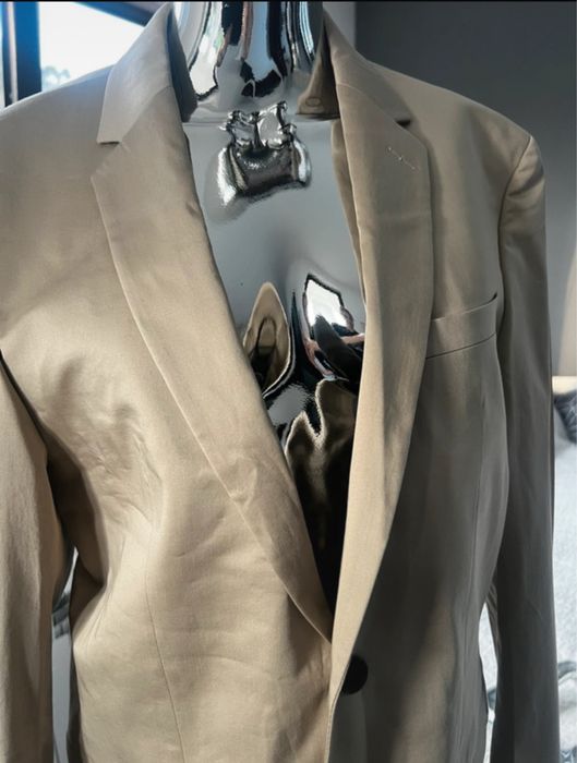 Nowy męski garnitur beżowy L 50 Joop elegancki spodnie marynarka