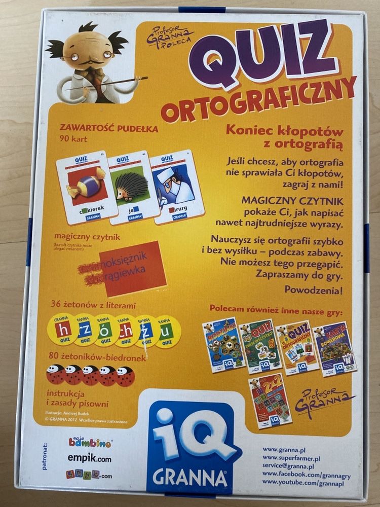 Quiz ortograficzny IQ Granna koniec kłopotów z ortografia