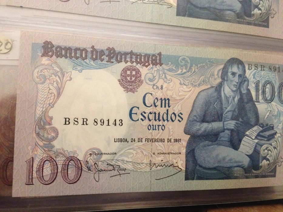 100$00 de MANUEL M. BARBOSA DU BOCAGE Nova NÃO Circulada de Set 1981