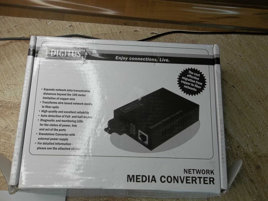 Медиа конвертор DIGITUS DN-82110-1 Gigabit RJ45/MM ST DX 850нм 0.55км