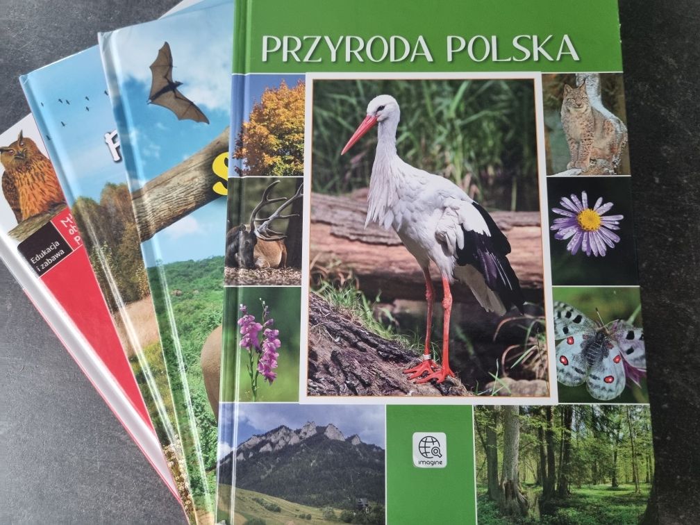 4 książki komplet NOWE przyrodnicze- Ssaki, Zwierzęta chronione, Ptaki