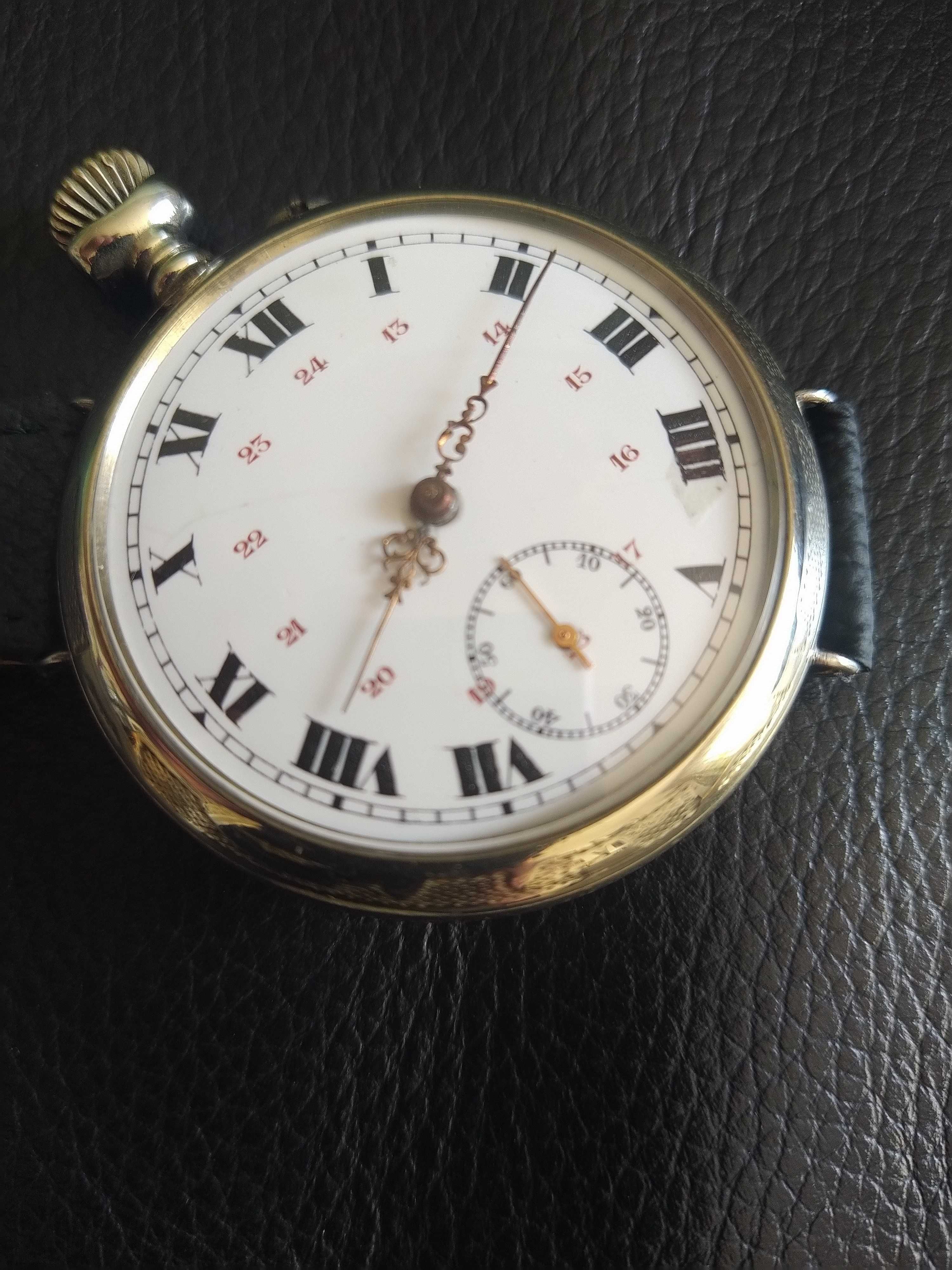 Relógio transição bolso/pulso. Cilindro. Ano 1890/1900