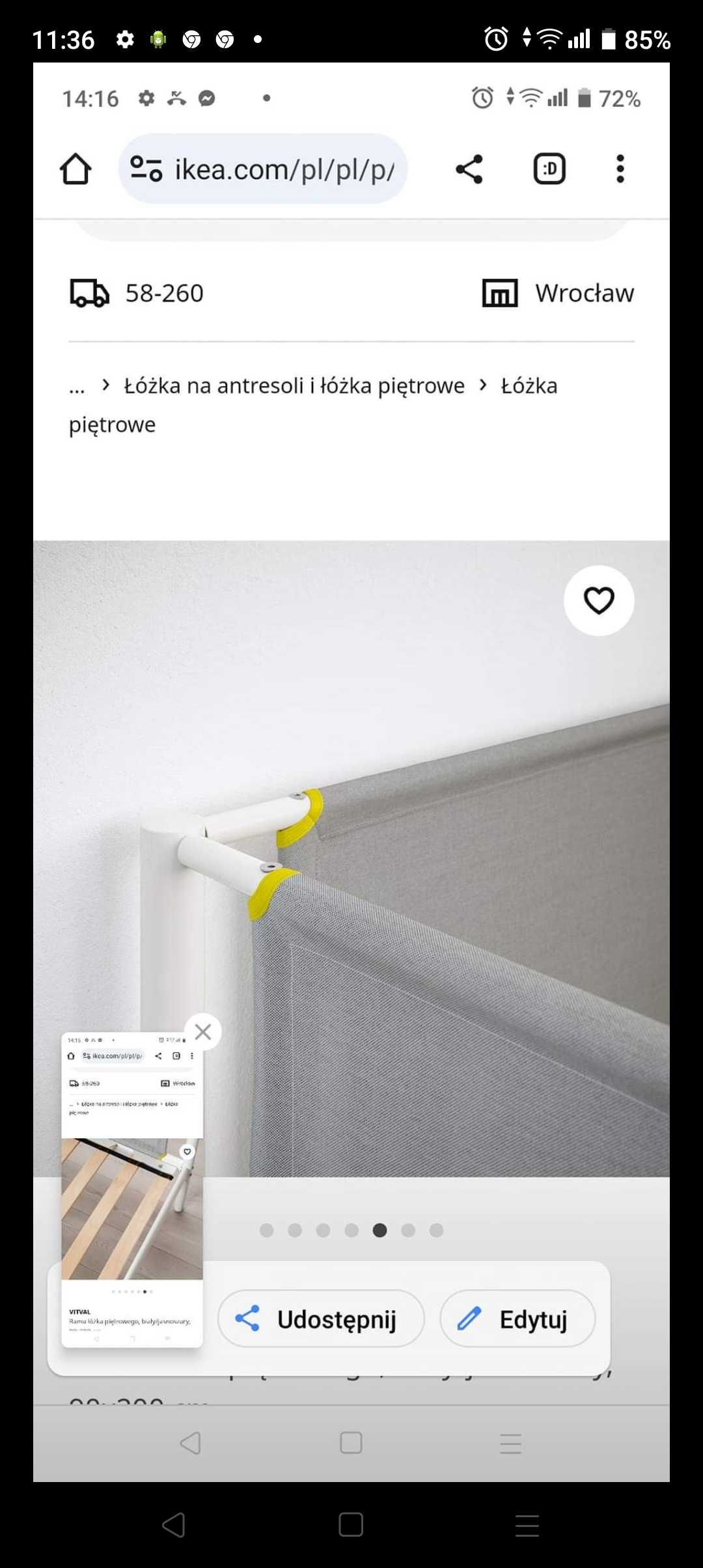 Łóżko piętrowe polecam
