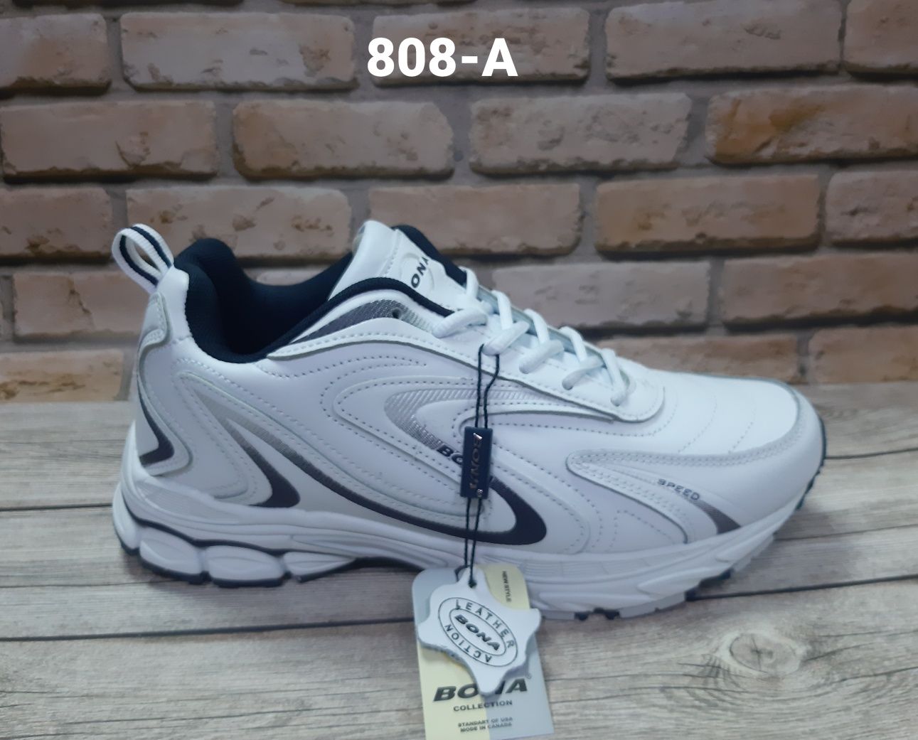 Белые кожаные кроссовки Bona 808A 41-46p