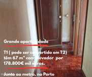 Oportunidade: T1 no Porto  com 67 mª junto ao Metro (venda particular)