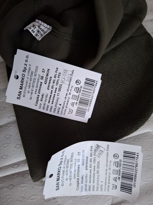 Czapka wojskowa zimowa khaki rozmiar 56-57.