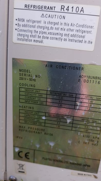 Klimatyzacja Fujitsu R410A