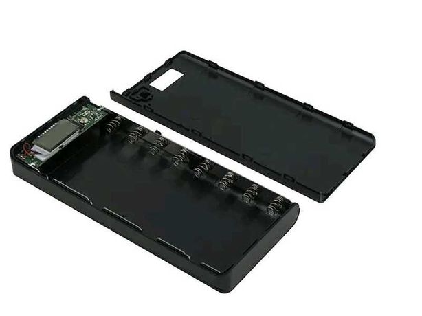 Powerbox корпус для павербанка 8 батарей 18650 2 USB 5В 2А/1А, LED