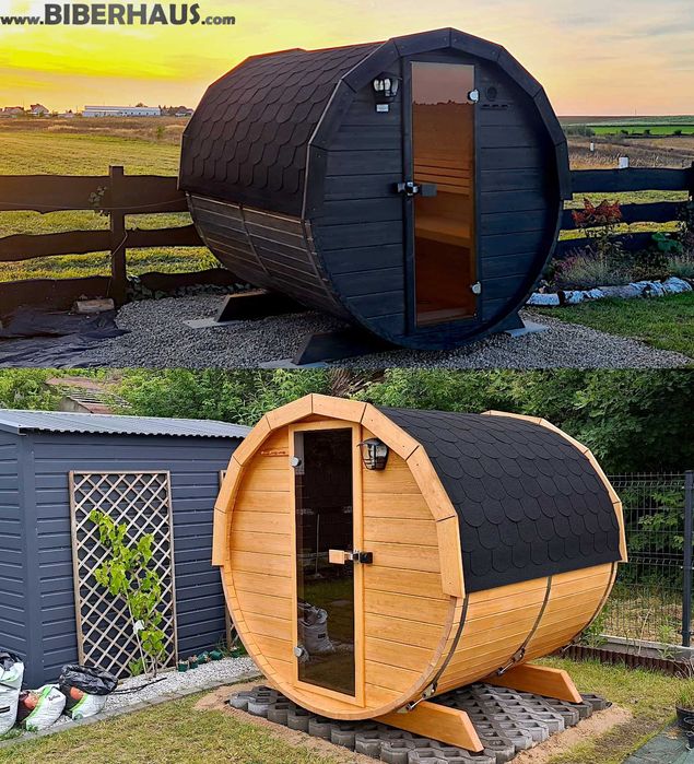 SAUNA Ogrodowa 200 cm + OKNO 100% + GRATIS Beczka 500L + Akcesoria