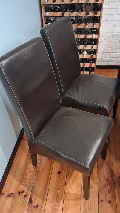 6 szt. Krzesło krzesła skóra brązowe wysokie