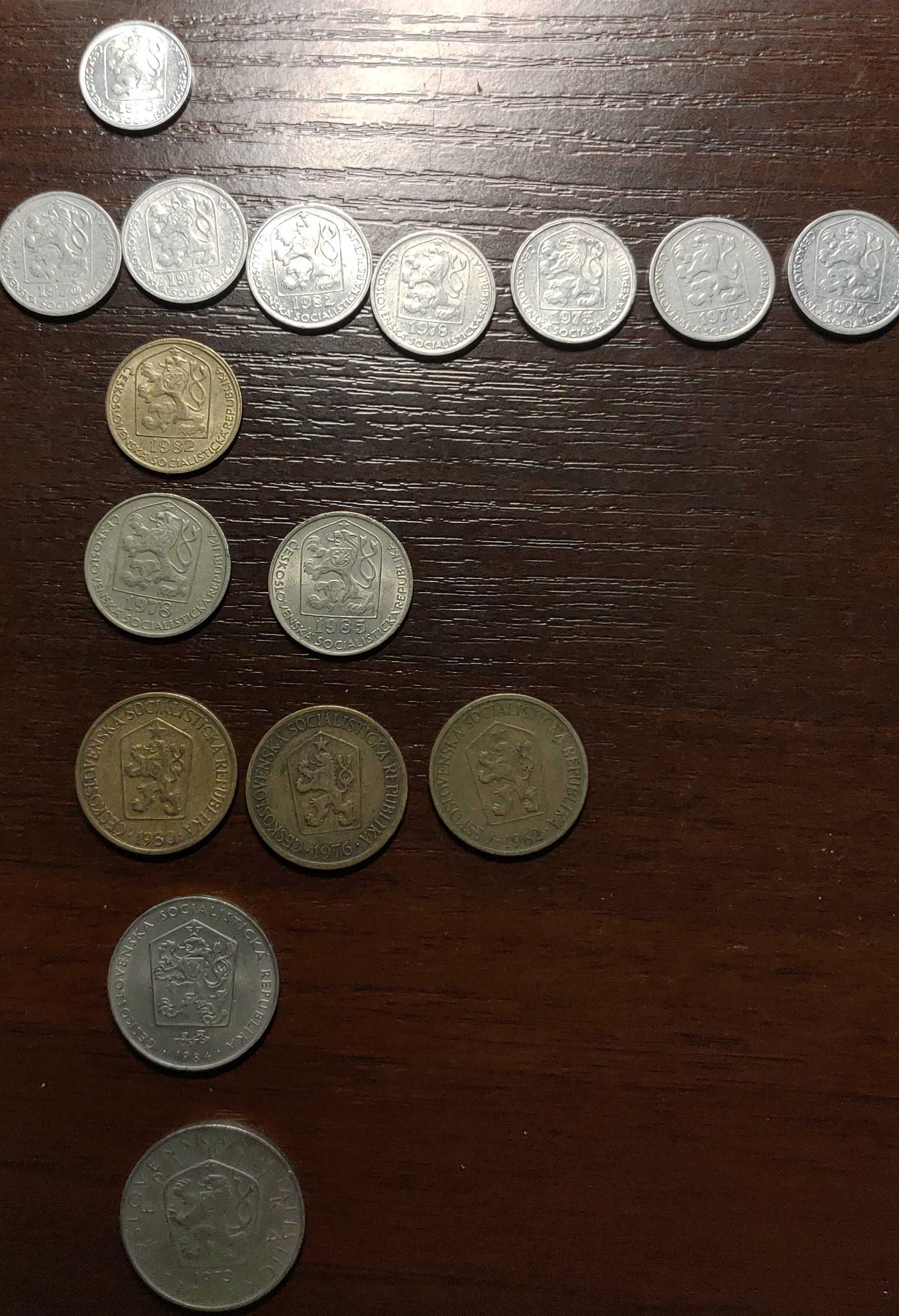 Monety Czechosłowacja kolekcja halerze, korony