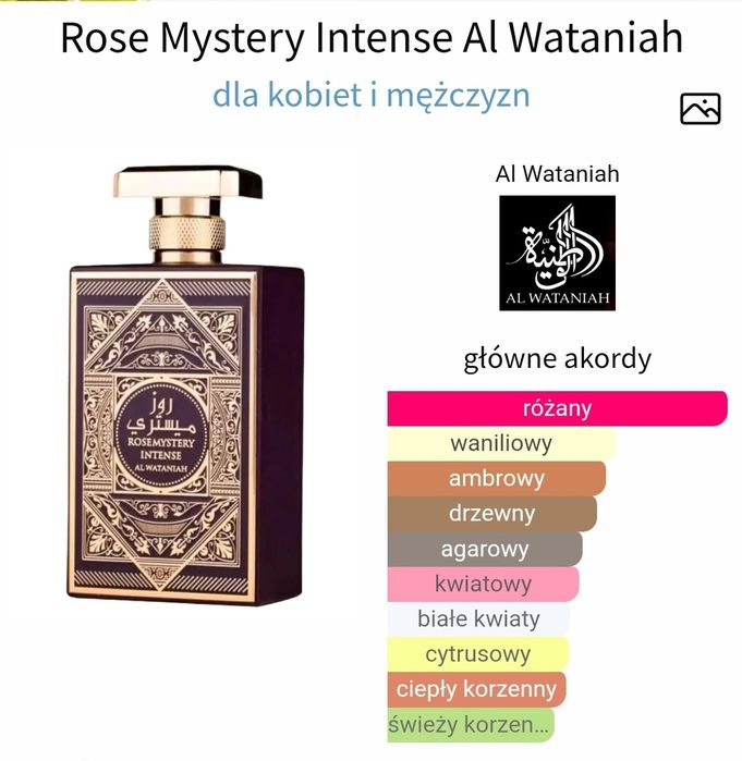 Oryginalna woda perfumowana Al Wataniah Rose Mystery Intense unisex