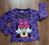 Bluzka z długim rękawem fioletowa w gwiazdki myszka Minnie Primark roz