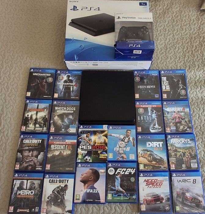 PS4 Slim 1 TB + 20 Jogos