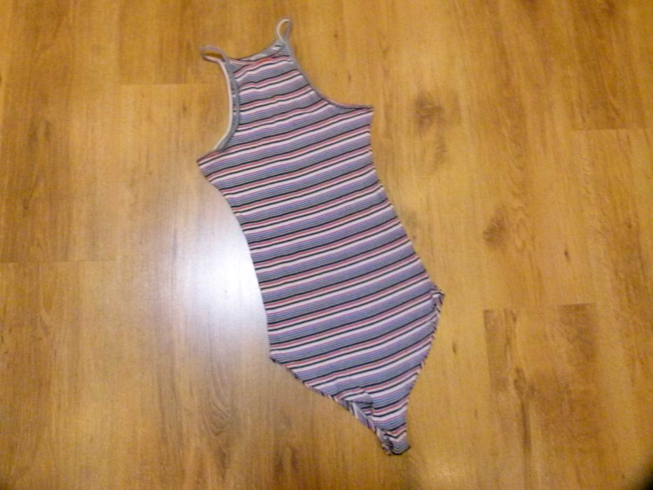Pull & Bear body na szelkach kolorowe paski rozm S 36