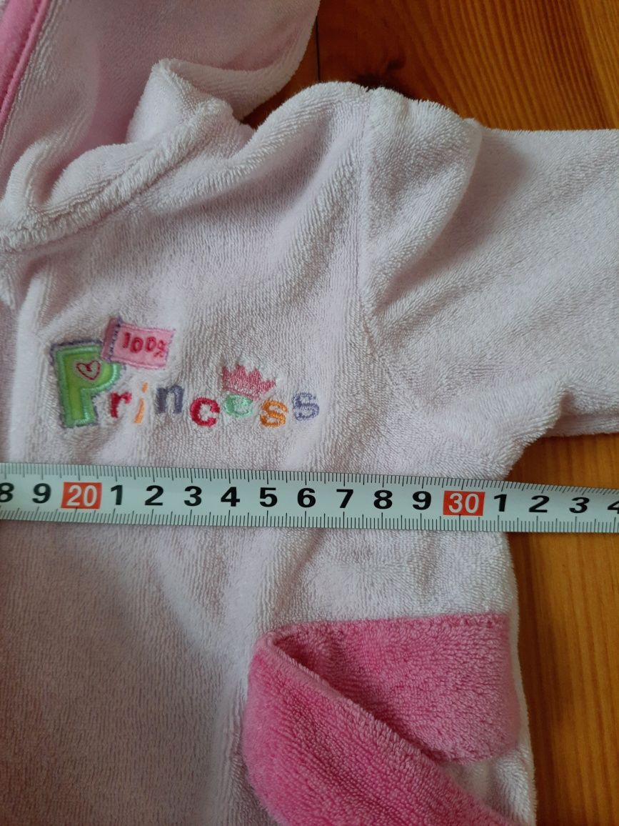Dziewczęcy szlafrok frotte z koroną