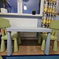 Stolik Ikea Mammut z 2 krzesełkami dla dzieci