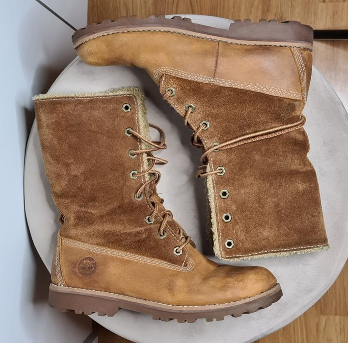 Timberland 36 zimowe trapery ocieplane brązowe wodoodporne junior dams