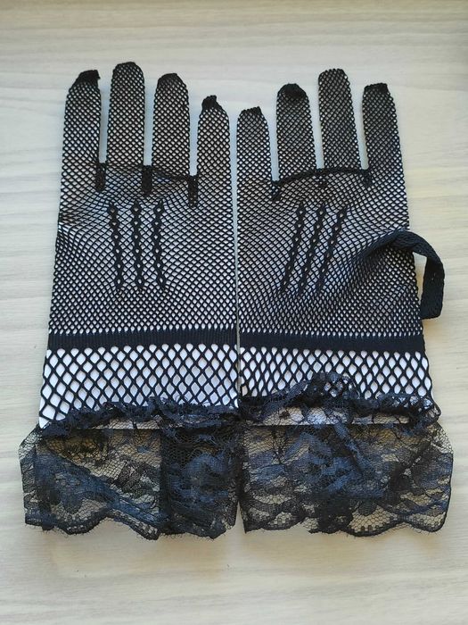 Gotyckie rękawiczki lolita siateczka koronka harajuku alternatywka