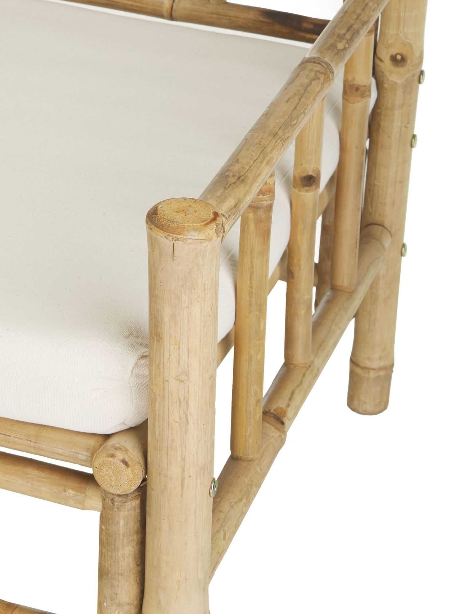 Fotel bambusowy z tapicerowanym siedziskiem Mandisa Bloomingville