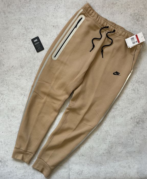 ОРИГІНАЛ! Штани Nike tech fleece reflective бежеві | L