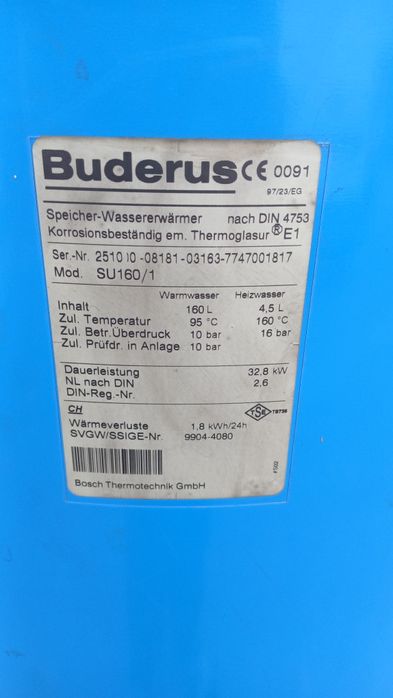 Sprzedam Bojler Buderus 160l