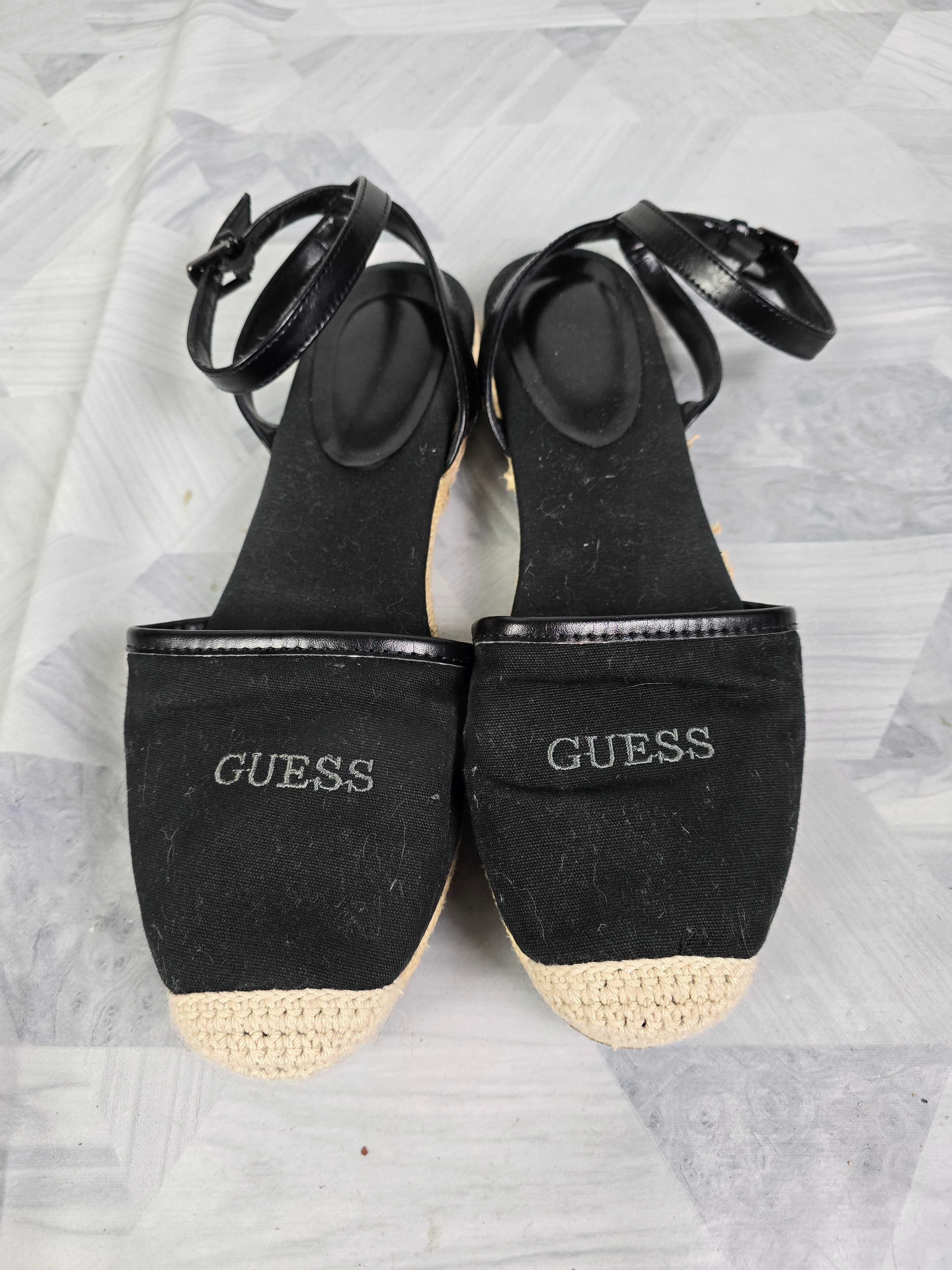 Damskie espadryle z paskiem czarne klapki letnie guess rozmiar 40