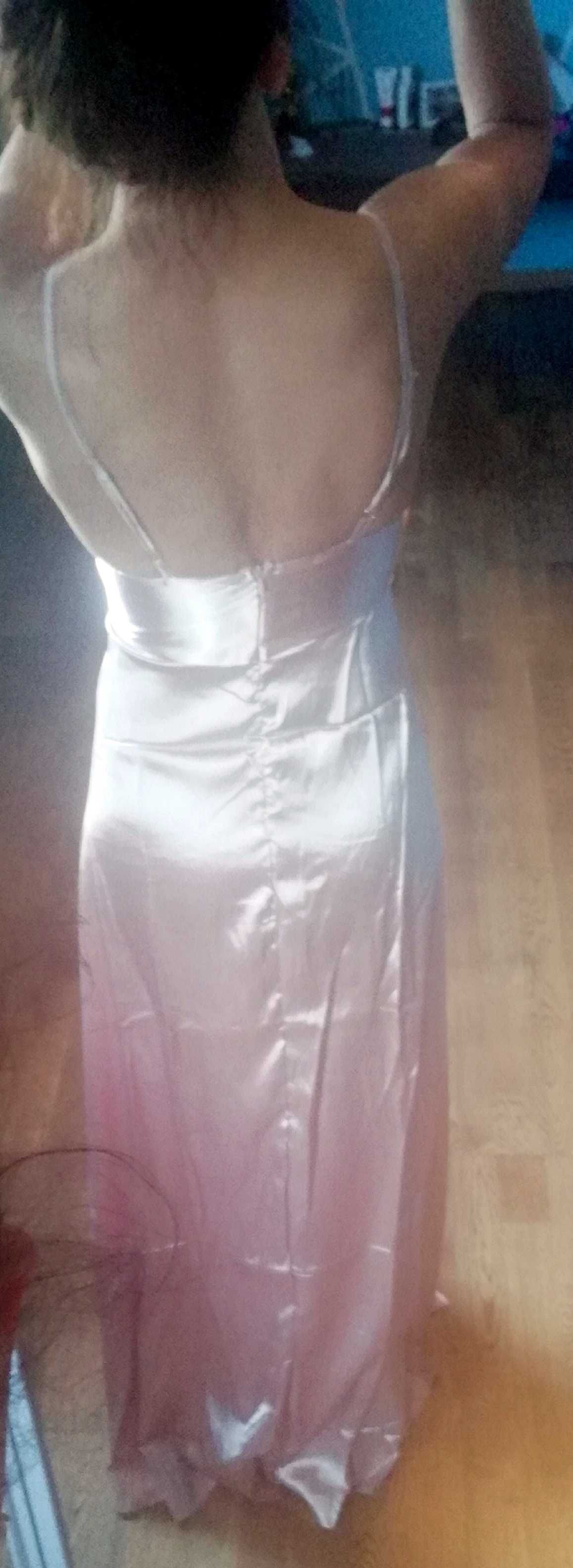 sukienka maxi satynowa push up studniówka, bal, sylwester