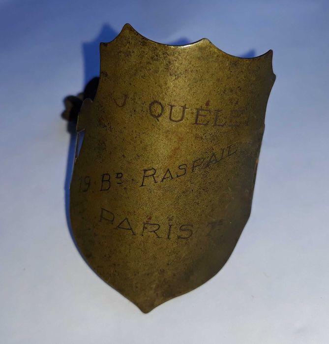 Stara rowerowa tabliczka identyfikacyjna - J.QUELEN   PARIS
