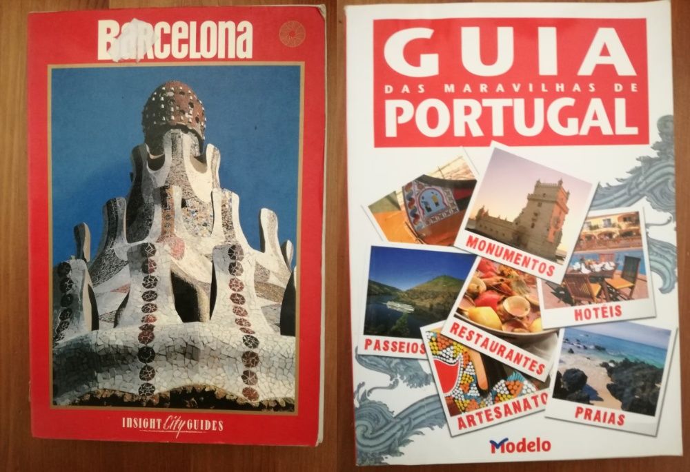 Guias Barcelona e maravilhas de Portugal antigos