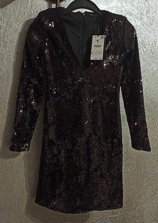 Sukienka NOWA bershka 36 S cekiny piękna czarna
