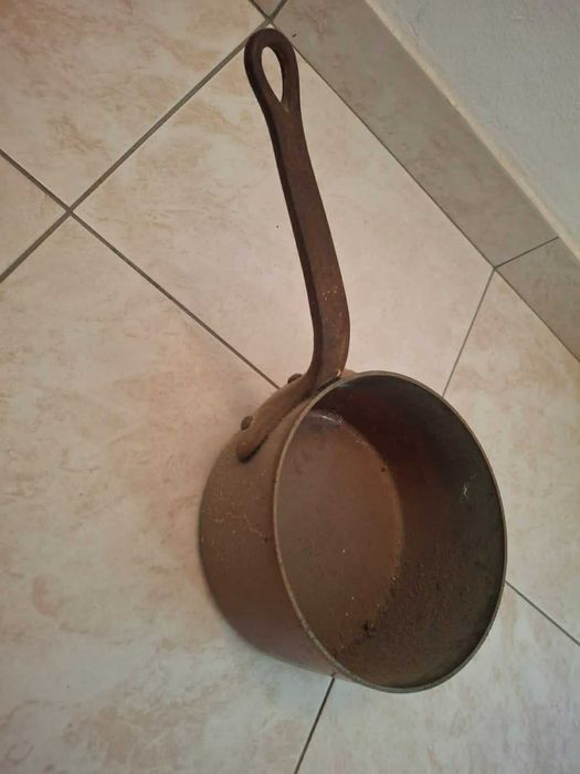 Conjunto de Panela e frigideira em cobre antigo