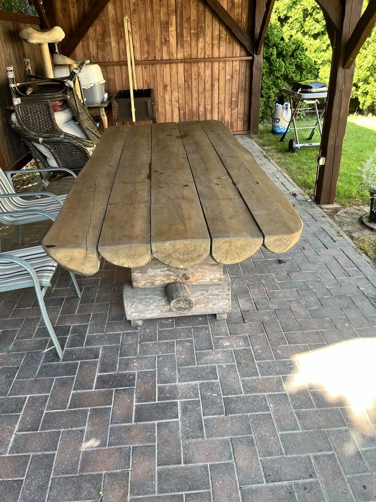 Stół ogrodowy  z bali